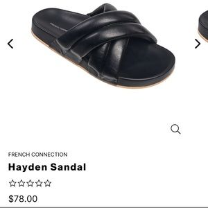 women sandals slide on French Connection hayden sz 8 black Crisscross Flip Flop